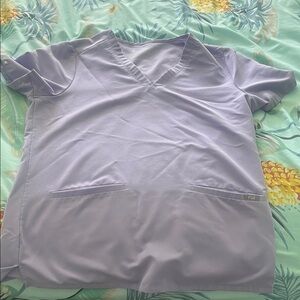 Figs Women's Lavender V-Neck Scrub Top